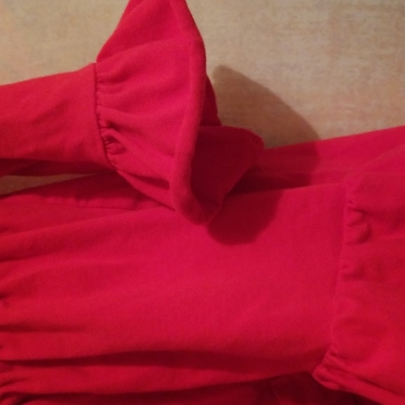 Red cotton knit top - Picture 2 of 4